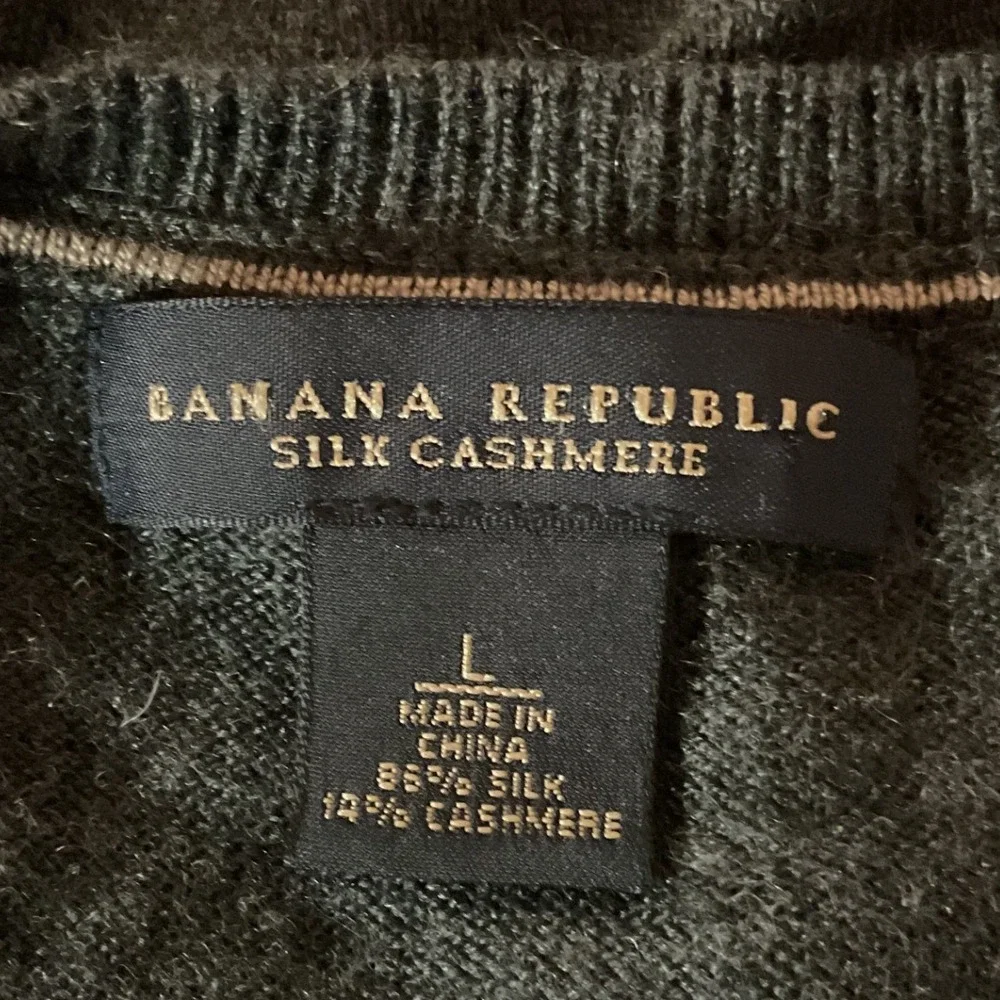 Banana Republic Men's Silk Cashmere V Neck Long Sleeve Pullover Sweater Sz Large